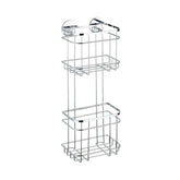 Polita argintie din inox pentru accesorii de baie 18 x 47,5 x 12,5 cm, Edelstahl Wenko